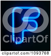 Clipart Blue Neon Capital Letter F Royalty Free CGI Illustration