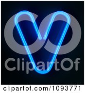 Clipart Blue Neon Capital Letter V Royalty Free CGI Illustration