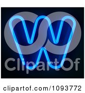 Clipart Blue Neon Capital Letter W Royalty Free CGI Illustration