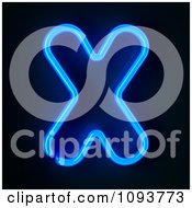 Clipart Blue Neon Capital Letter X Royalty Free CGI Illustration