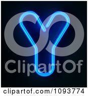 Poster, Art Print Of Blue Neon Capital Letter Y