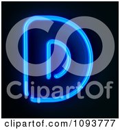Blue Neon Capital Letter D
