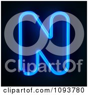 Clipart Blue Neon Capital Letter N Royalty Free CGI Illustration