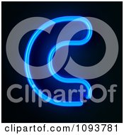 Poster, Art Print Of Blue Neon Capital Letter C