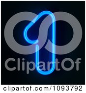 Clipart Blue Neon Number One 1 Royalty Free CGI Illustration by stockillustrations