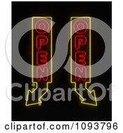 Clipart Neon Open Signs With Arrows Royalty Free CGI Illustration