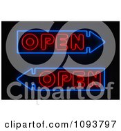 Clipart Neon Open Arrow Signs Royalty Free CGI Illustration