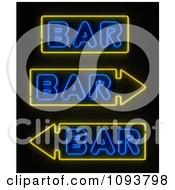 Poster, Art Print Of Neon Bar Signs With Arrows