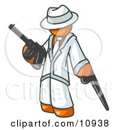 Orange Gangster Man Carrying Guns Clipart Illustration by Leo Blanchette