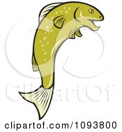 Clipart Green Fish With Spots Royalty Free Vetor Illustration