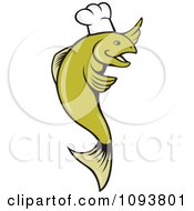 Clipart Green Chef Fish Royalty Free Vetor Illustration by patrimonio