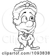 Clipart Outlined Angel Looking To The Right Royalty Free Vector Illustration