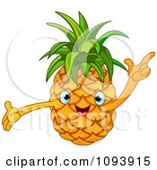 Poster, Art Print Of Happy Pineapple Character Holding A Finger Up