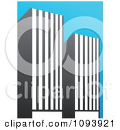 Poster, Art Print Of Blue White And Gray Urban Skyscraper Logo 5