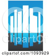 Poster, Art Print Of Blue White And Gray Urban Skyscraper Logo 3