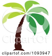 Clipart Green Palm Tree Logo Royalty Free Vector Illustration by elena