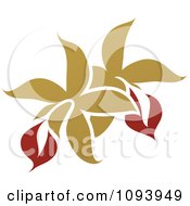 Poster, Art Print Of Red And Green Flower Logo 4