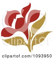 Poster, Art Print Of Red And Green Flower Logo 1