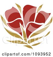 Poster, Art Print Of Red And Green Flower Logo 2