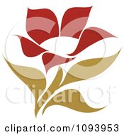 Poster, Art Print Of Red And Green Flower Logo 7