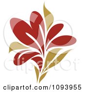 Poster, Art Print Of Red And Green Flower Logo 3