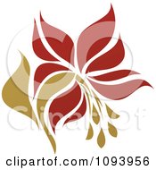 Poster, Art Print Of Red And Green Flower Logo 6