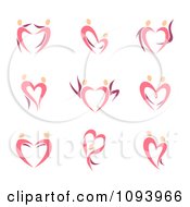 Poster, Art Print Of Dancing Pink Heart People