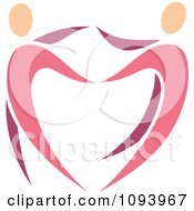 Clipart Dancing Pink Heart People 1 Royalty Free Vector Illustration by elena