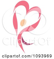 Clipart Dancing Pink Heart Person Royalty Free Vector Illustration