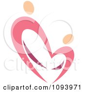 Clipart Dancing Pink Heart People 7 Royalty Free Vector Illustration by elena