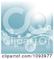 Poster, Art Print Of Bubbles Flowing In Blue Waves