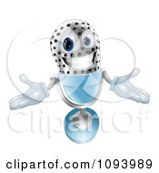 Poster, Art Print Of 3d Welcoming Silver And Blue Microphone