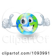 Poster, Art Print Of Happy 3d Globe Holding Two Thumbs Up