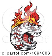 Poster, Art Print Of Screaming Flaming Baseball Character