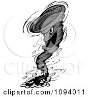 Clipart Grayscale Twister Tornado Character 1 Royalty Free Vector Illustration