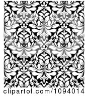 Poster, Art Print Of Black And White Triangular Damask Pattern Seamless Background 10