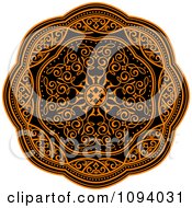 Poster, Art Print Of Orange And Black Medieval Medallion Ornament 2