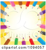Poster, Art Print Of Border Of Colored Pencils And Copyspace