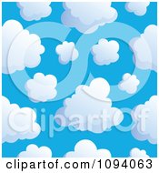 Poster, Art Print Of Seamless Puffy White Cloud And Blue Sky Background 1