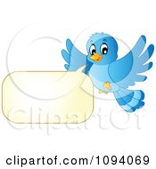 Poster, Art Print Of Blue Bird Flying And Talking