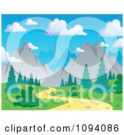 Poster, Art Print Of Nature Trail And Summer Mountain Landscape