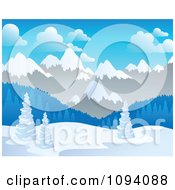 Poster, Art Print Of Winter Landscape Of Snow And Mountains