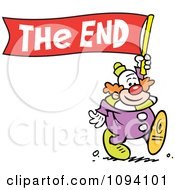 Poster, Art Print Of Clown Carrying A The End Banner
