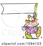Poster, Art Print Of Clown Carrying A Blank Banner