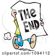 Poster, Art Print Of Man Carrying A The End Sign