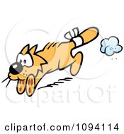 Poster, Art Print Of Orange Cat Running With A Bandaged Tail