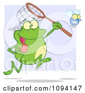 Poster, Art Print Of Hungry Frog Catching A Bug With A Net