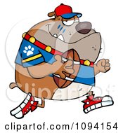 Brown Bulldog Football Player Running