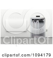 Clipart 3d Blank Billboard Next To An Open Elevator Royalty Free CGI Illustration