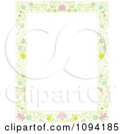 Poster, Art Print Of Beautiful Ornate Floral Frame With White Copyspace